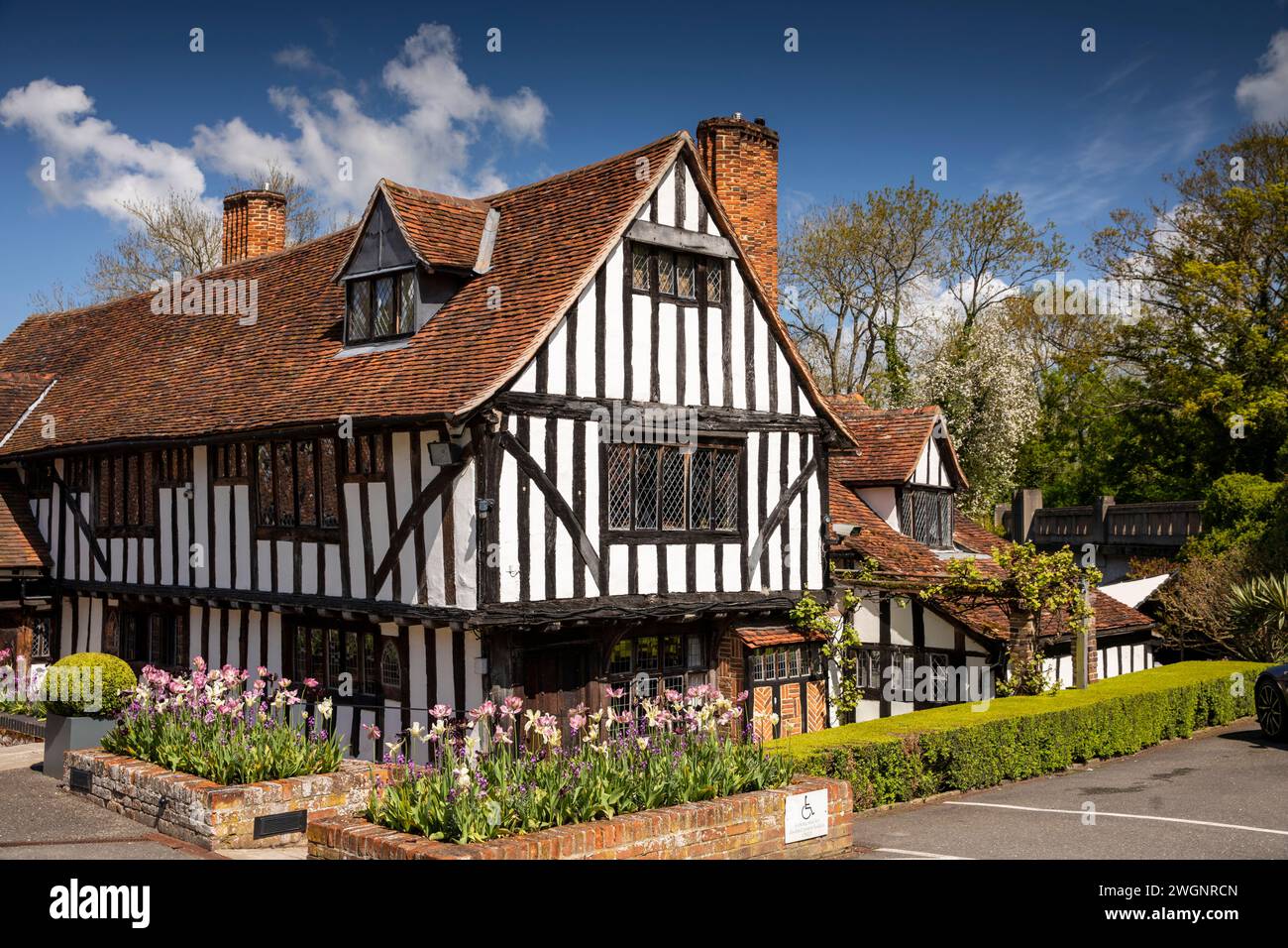 Royaume-Uni, Angleterre, Essex, Dedham, Gun Hill, propriété historique à ossature de bois Banque D'Images