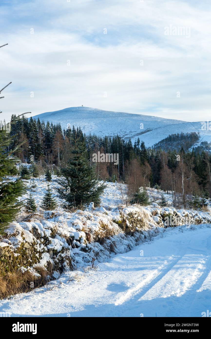 Marcher le long du sentier Cateran regardant vers Mount Blair, Glen Shee, Perthshire, Écosse Banque D'Images