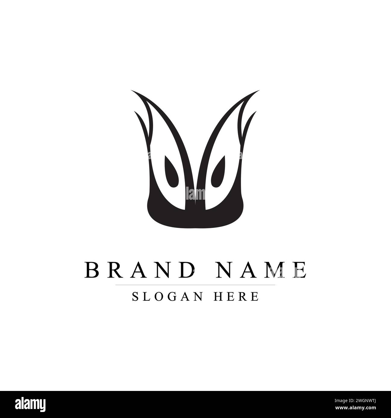 Logo lettre U, icône typographique, signe de lettrage isolé sur fond clair, tulipe, alphabet initial Illustration de Vecteur