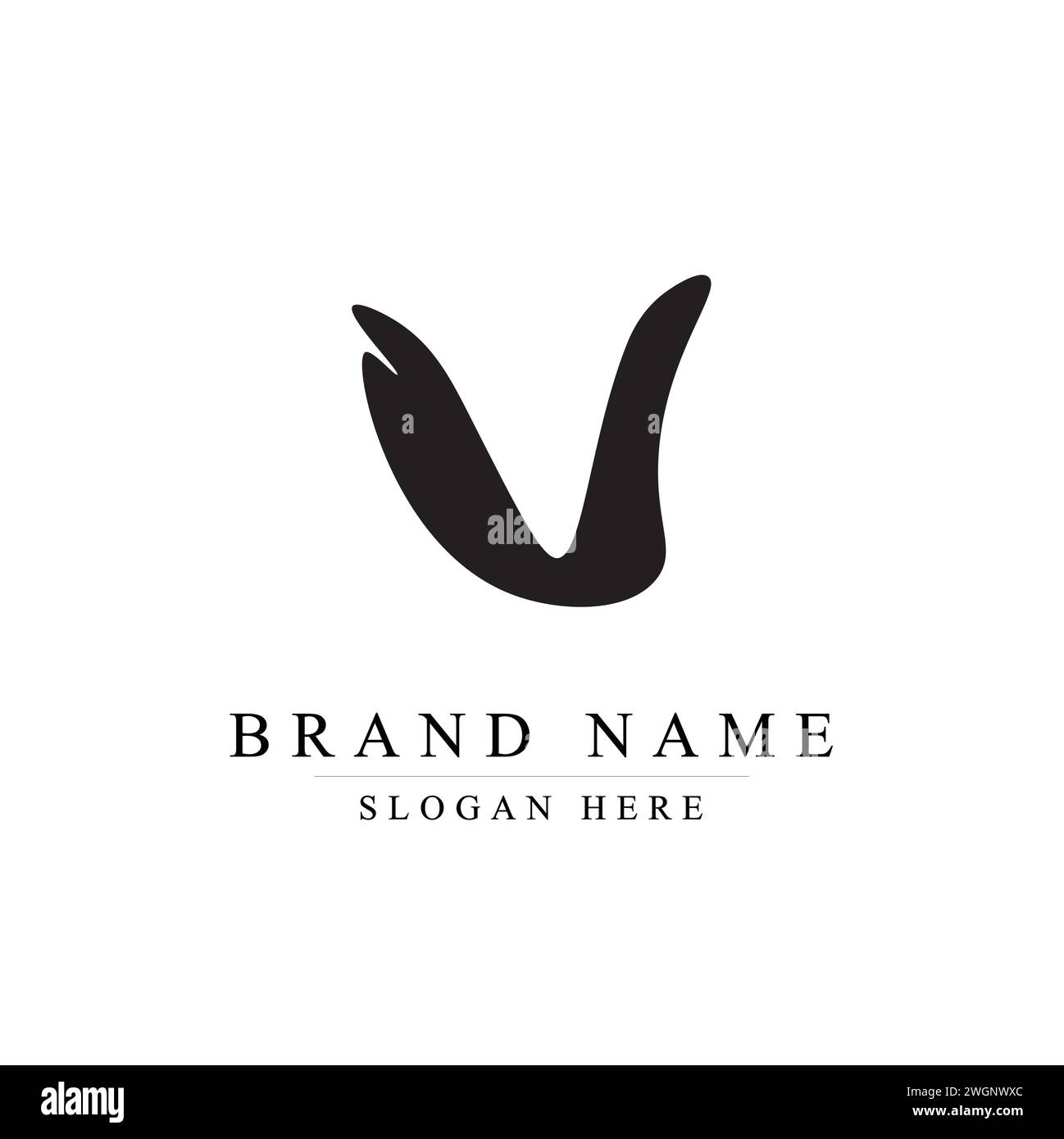 Conception moderne et unique de logo de lettre V initiales, lettre minuscule initiale logo V Illustration de Vecteur