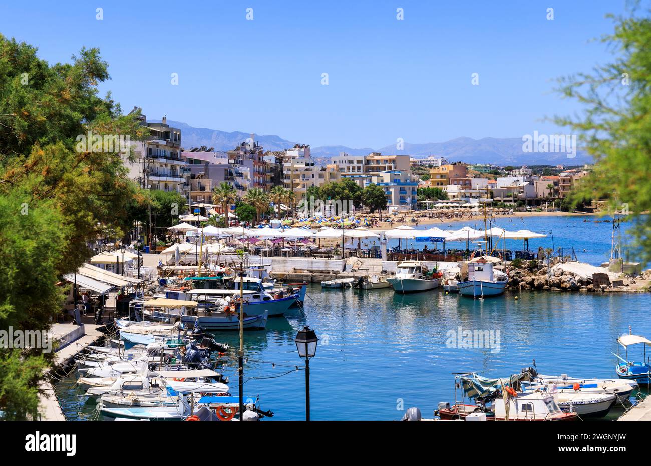 Plage de Nea Chora, Chania, Crète Banque D'Images