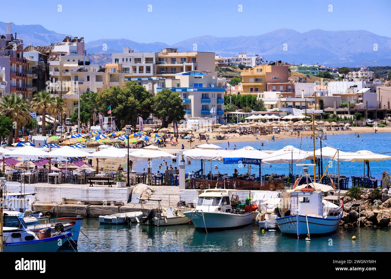 Plage de Nea Chora, Chania, Crète Banque D'Images