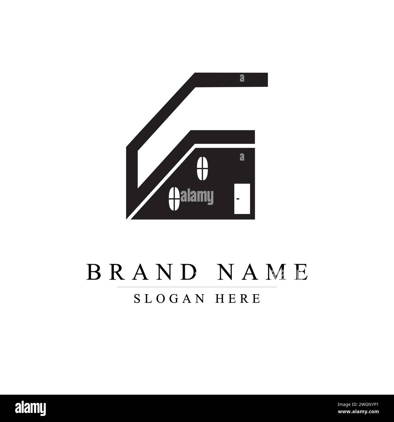 Vecteur de concept de conception de logo de la maison lettre F Illustration de Vecteur