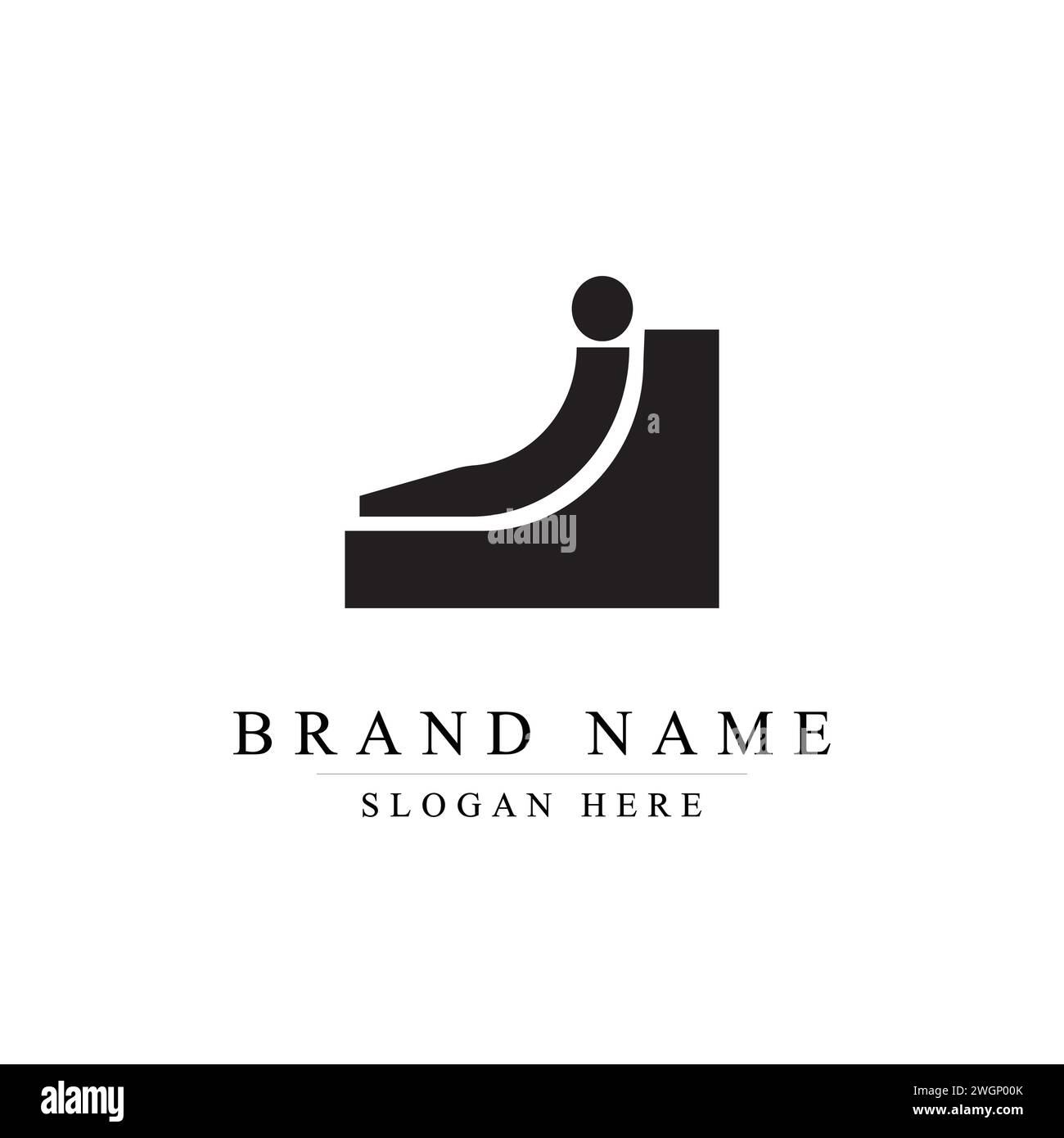 Je pose sur le logo du lit, élégant, simple, lettre abstraite i logo Illustration de Vecteur