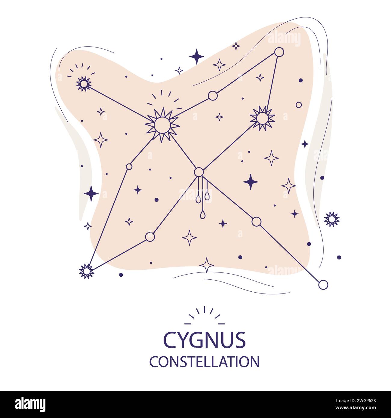 Constellation d'étoiles Sugnus illustration vectorielle Illustration de Vecteur