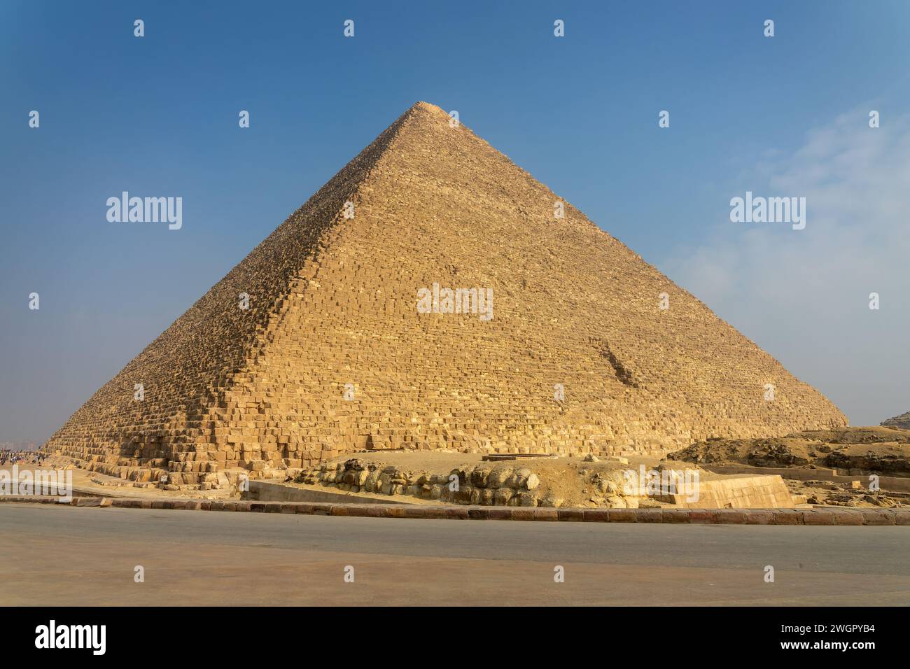 Grande pyramide de Khéops (ou Khufu), Gizeh près du Caire, Egypte Banque D'Images
