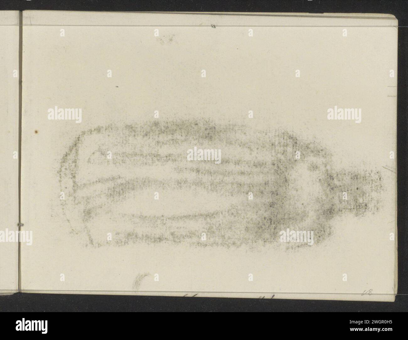 Abklatsch du dessin à la craie à la page 17 verso, c. 1886 - 1934 page 18 recto du carnet de croquis LXIV avec 29 feuilles. Amsterdam (éventuellement) papier Banque D'Images