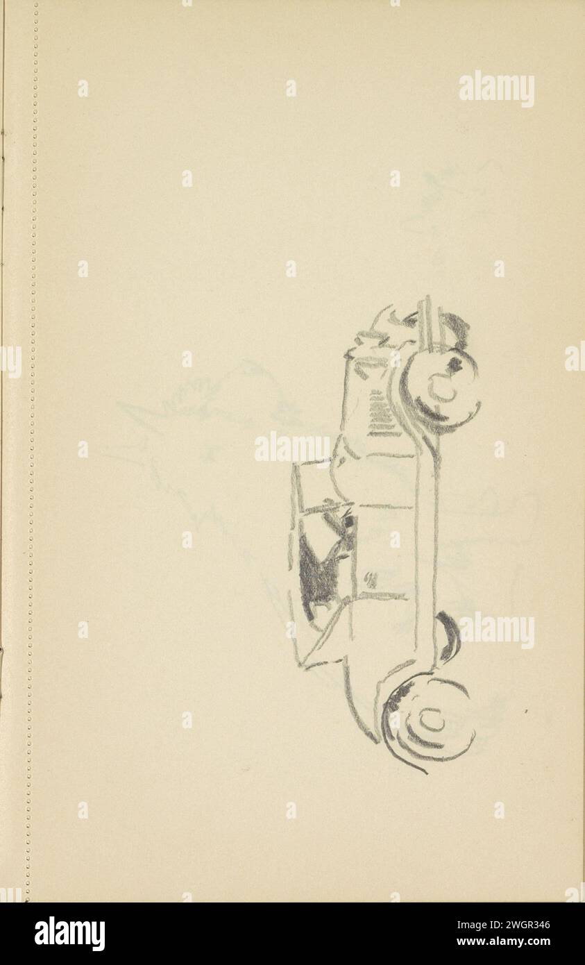 Auto, 1890 - 1946 page 40 recto d'un carnet de croquis avec 73 feuilles. papier. véhicule à crayons Banque D'Images