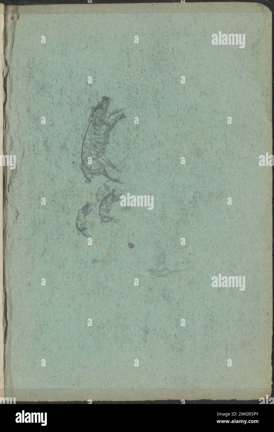 Zwijnen, 1902 Bract arrière d'un carnet de croquis avec 50 feuilles. papier. cochon à crayons Banque D'Images