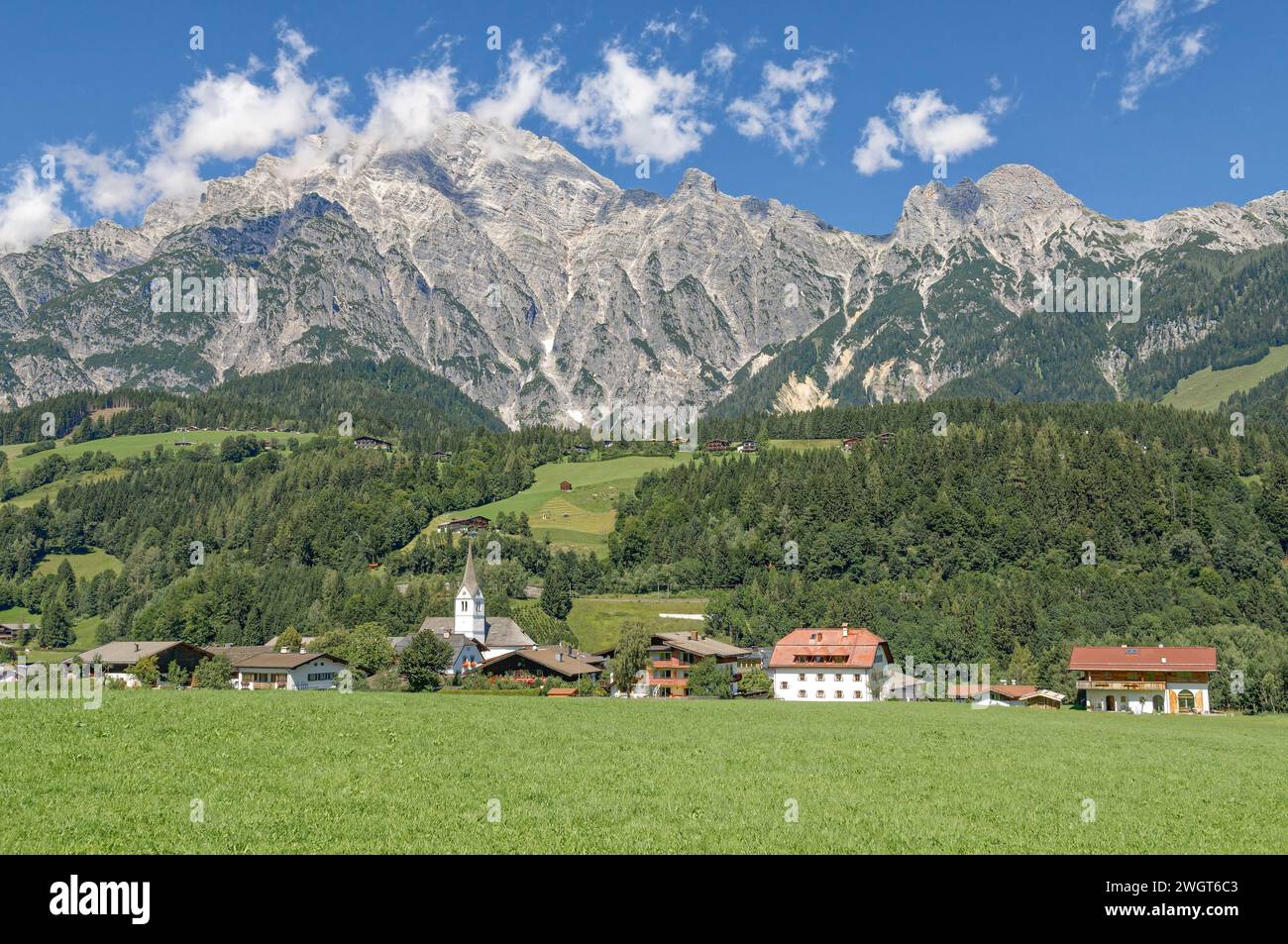 Paysage à Leoganger Tal, Salzburger Land, Autriche Banque D'Images