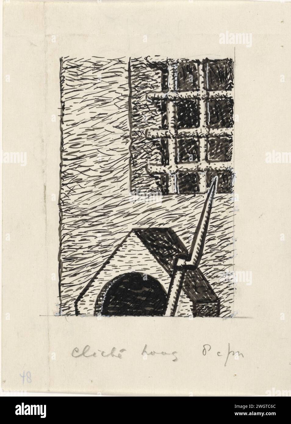Cadre avec barres, Leo Set, 1934 - 1936 papier à dessin. peinture de pont. Encre de Inde (encre). Crayon / pinceau (COHEN, Van Anarchist tot monarchiste) œuvres littéraires spécifiques (avec AUTEUR, titre). emprisonnement Banque D'Images