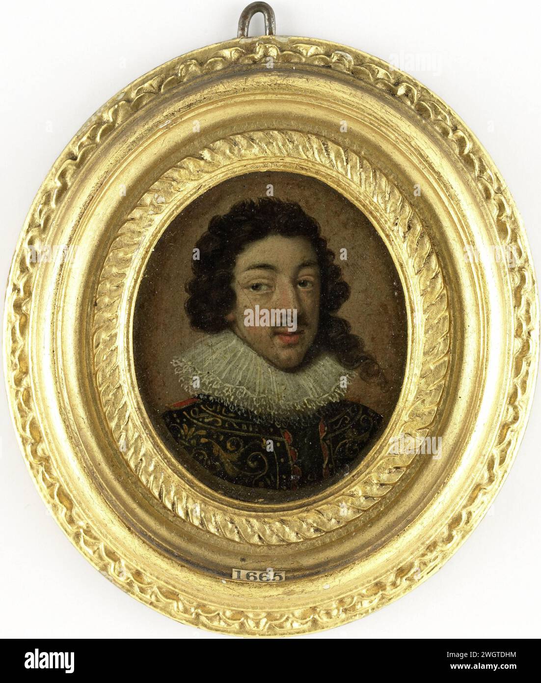 Louis XIII (1601-43), roi de France, anonyme, v. 1625 miniature (peinture) Portrait de Louis XIII (1601-43), roi de France. Buste à droite, les yeux à gauche. Au portrait de Rubens dans la Fondation Norton Simon à Pasadena. J'étais interprété comme un portrait de Frédéric V (1596-1632), électeur du Palatinat, roi de Bohême. Fait partie de la collection de portraits miniatures. Cuivre (métal) du nord des pays-Bas. peinture à l'huile (peinture). bois (matériel végétal) personnes historiques Banque D'Images