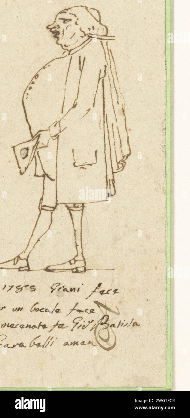 Karikatuur Van Giovanni Basttista Scarabelli, Felice Giani, 1785 papier à dessin. caricatures de stylo à encre (types humains). personnes historiques Banque D'Images