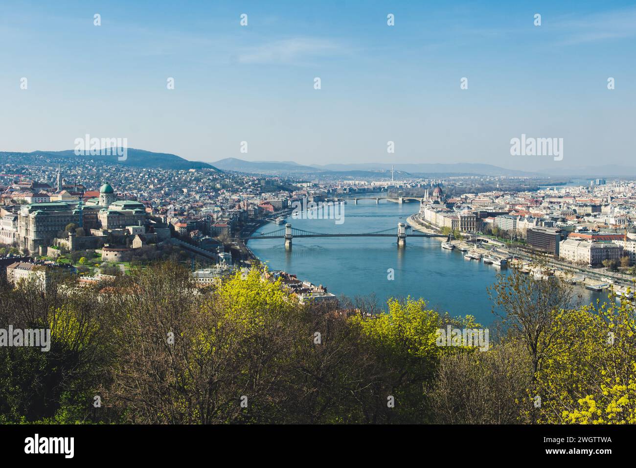 Vue depuis la colline Gellért Budapest Banque D'Images