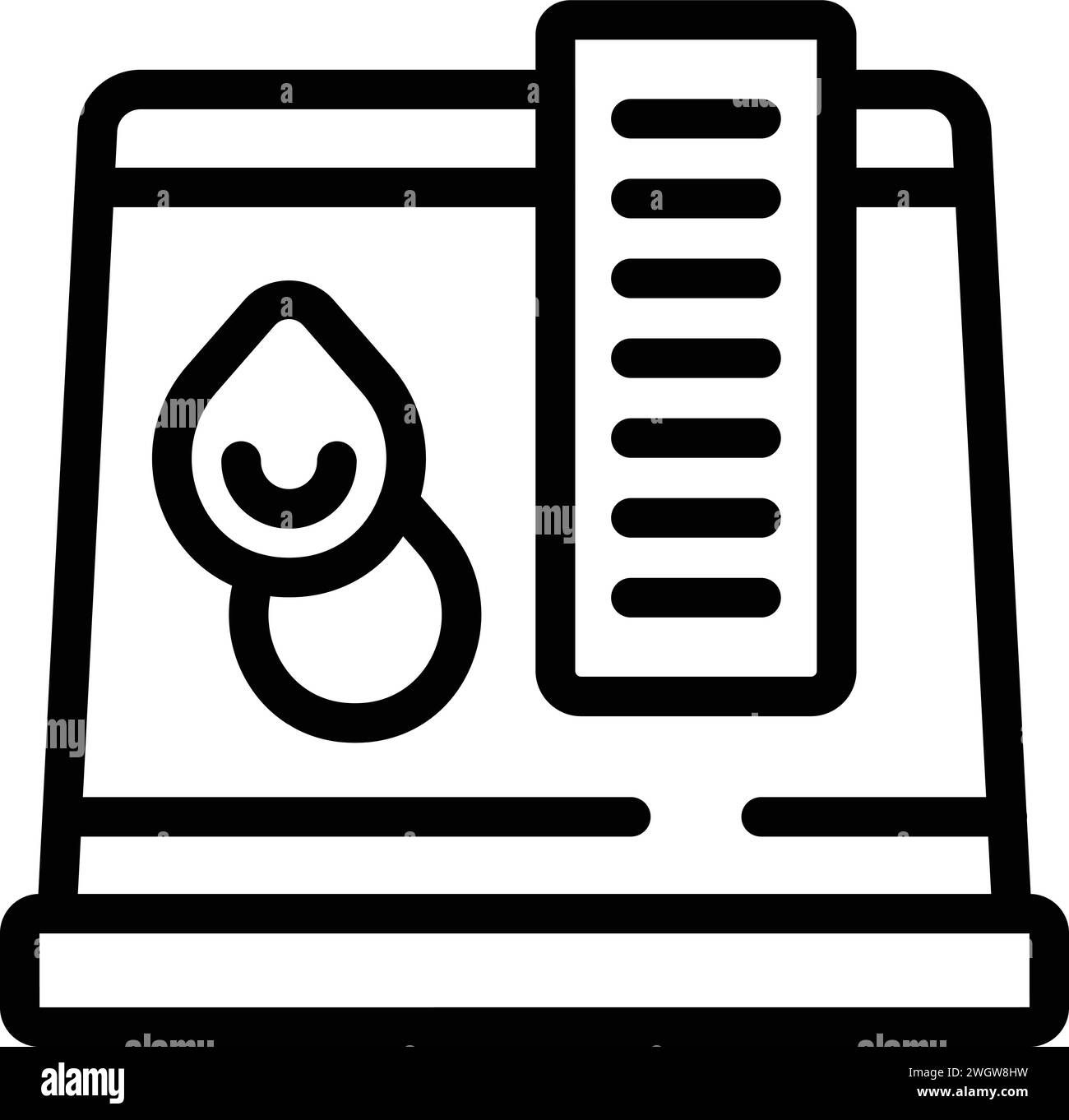Vecteur de contour d'icône de réservoir de ferme aquatique. Fruits biologiques. Agriculture terres rurales Illustration de Vecteur