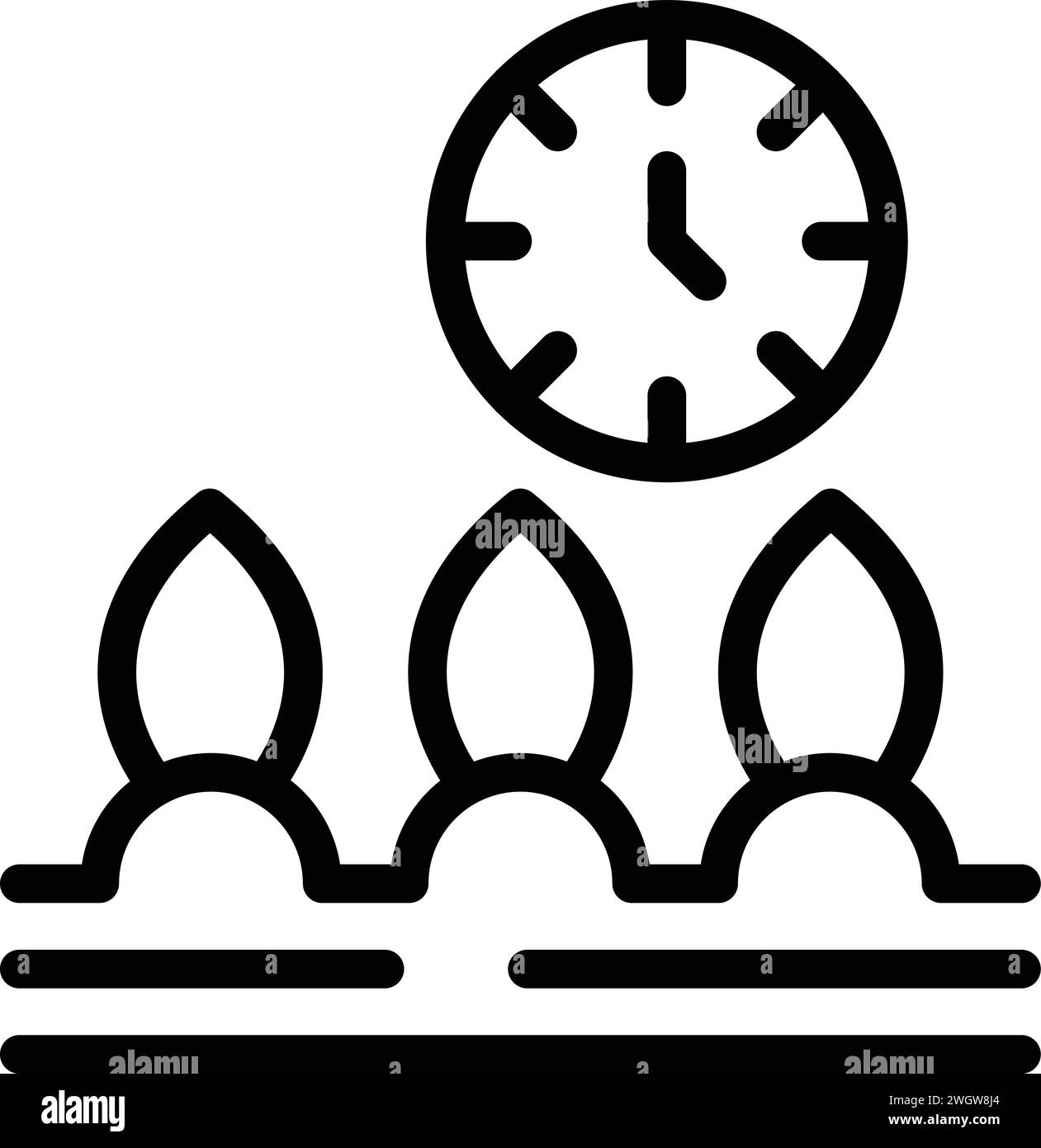 Vecteur de contour d'icône de croissance rapide de grain. Jardin bio. Récolte agricole Illustration de Vecteur