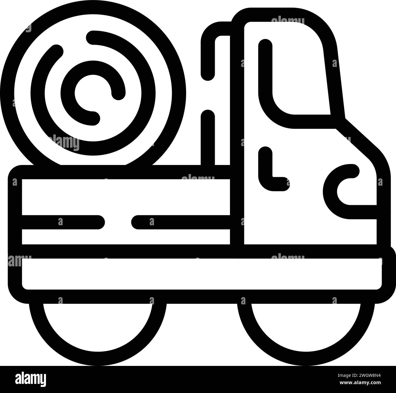 Vecteur de contour d'icône de camion agricole. Travailler sur le terrain rural. Marché alimentaire Illustration de Vecteur