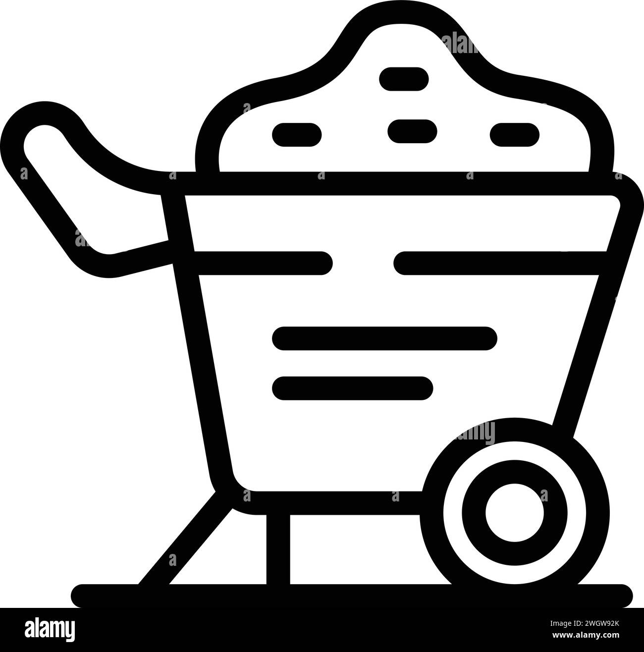 Vecteur de contour d'icône de brouette agricole. Travail organique. Champ agricole de la machine Illustration de Vecteur