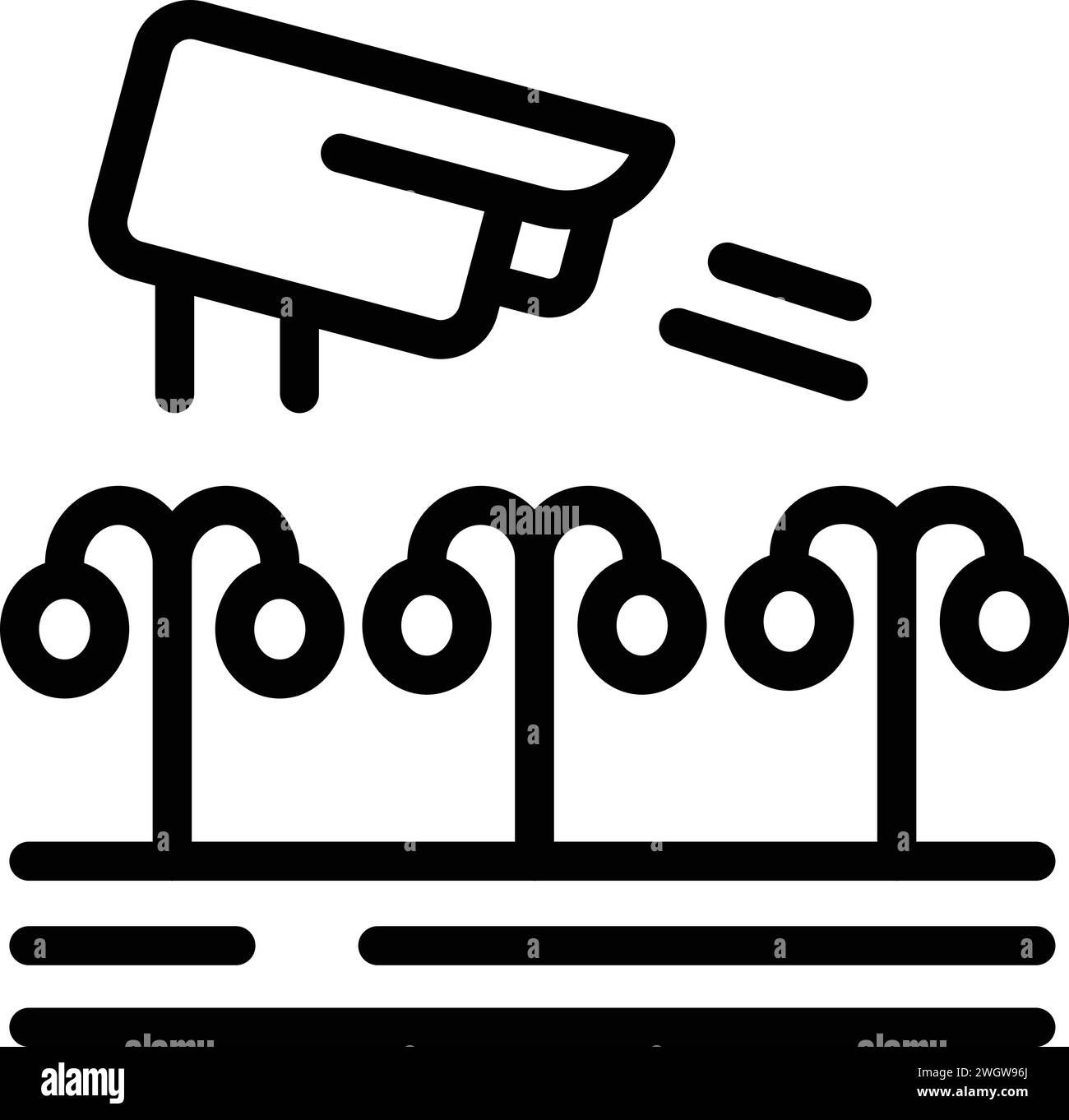 Vecteur de contour d'icône d'agriculture de vue intelligente. Cultiver des plantes. Terres rurales paysannes Illustration de Vecteur