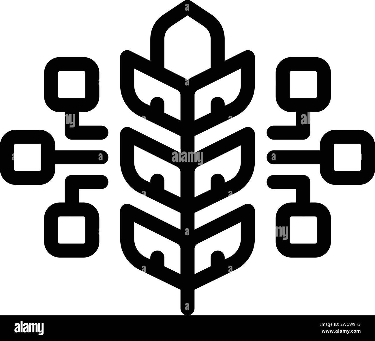 Vecteur de contour d'icône de grain de céréales. Agriculteur de jardin. Marché biologique des agriculteurs Illustration de Vecteur