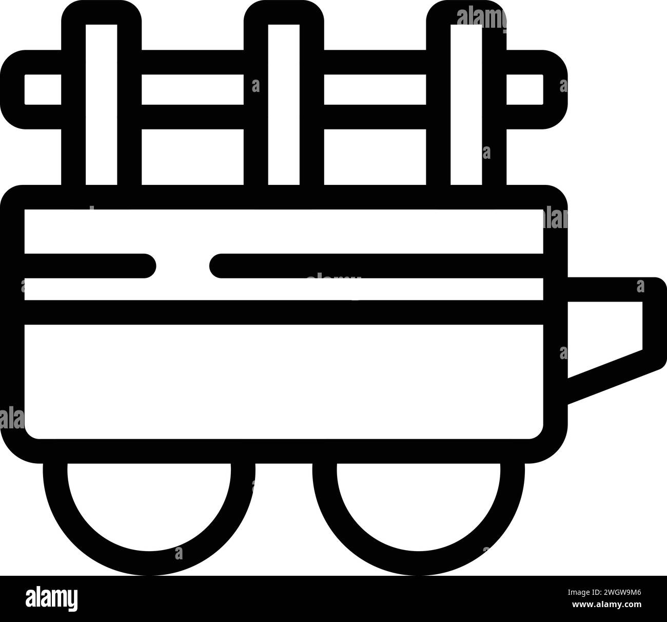 Vecteur de contour d'icône de remorque de tracteur. Travail agricole intelligent. Machine à céréales Illustration de Vecteur