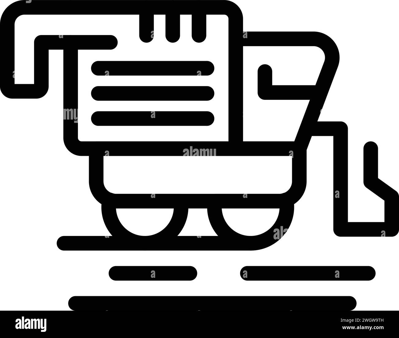 Vecteur de contour d'icône de machine de récolte. Combinez l'agriculture. Ferme intelligente Illustration de Vecteur