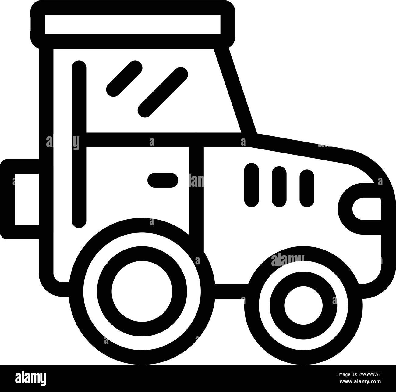 Vecteur de contour d'icône de tracteur agricole. Garden Market. Terres rurales paysannes Illustration de Vecteur