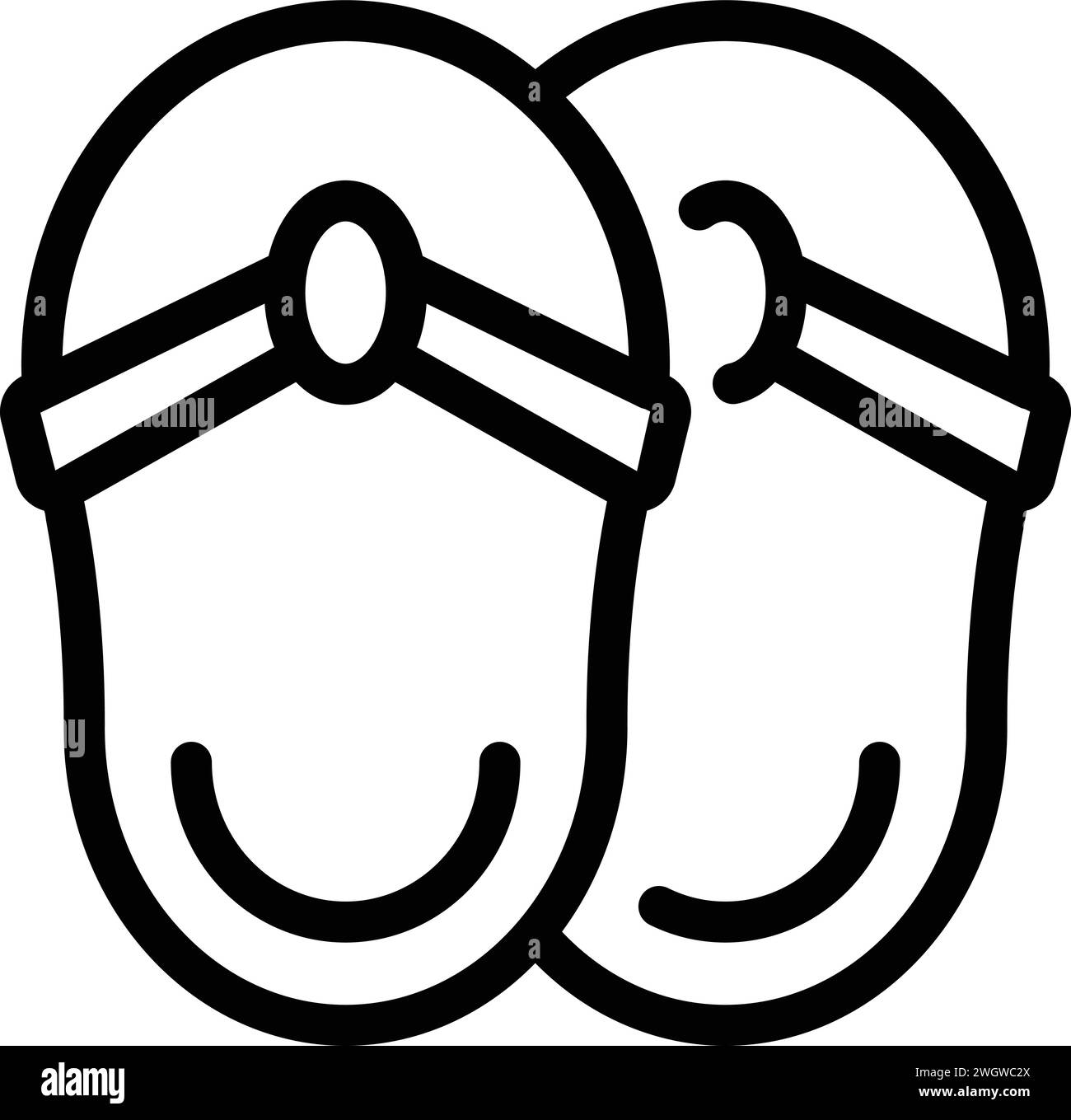 Vecteur de contour d'icône de pantoufles de plage. Structure de flèche de repère. Avion de tour Illustration de Vecteur