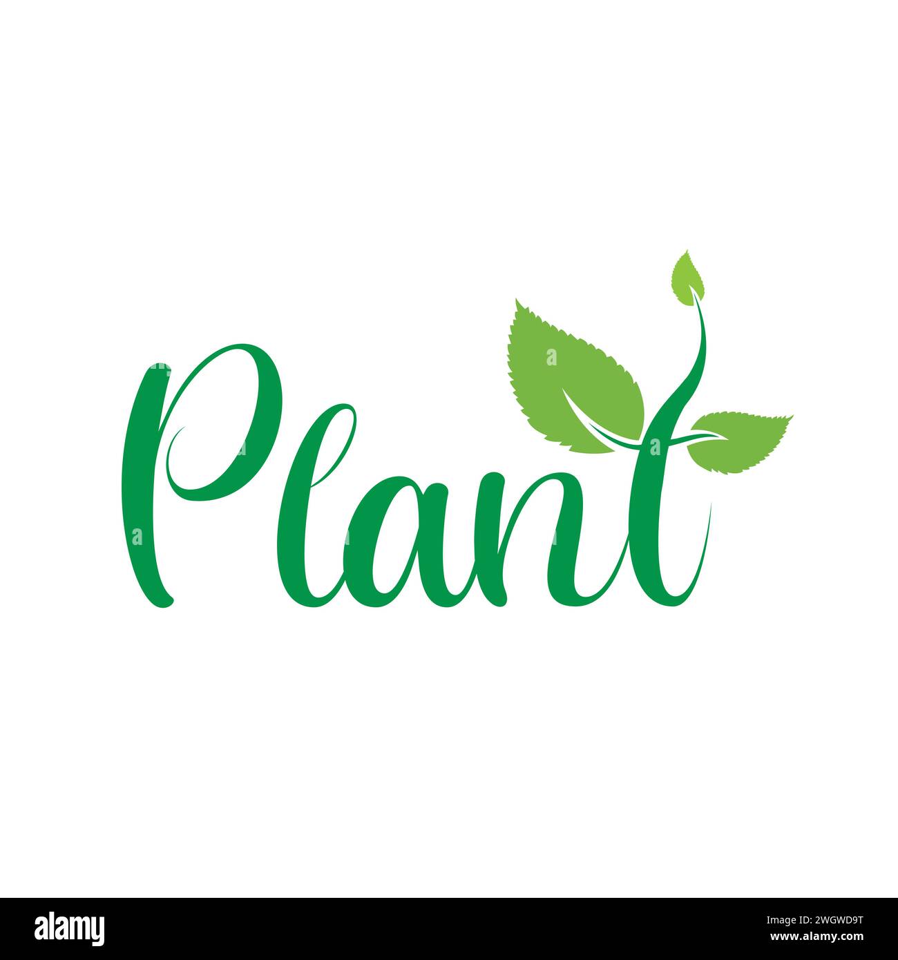 Logo de plante avec une icône de feuille d'arbre. Logo créatif de plante et d'arbre. Logo de marque organique. Conception de logo de marque éco et santé. Illustration de Vecteur