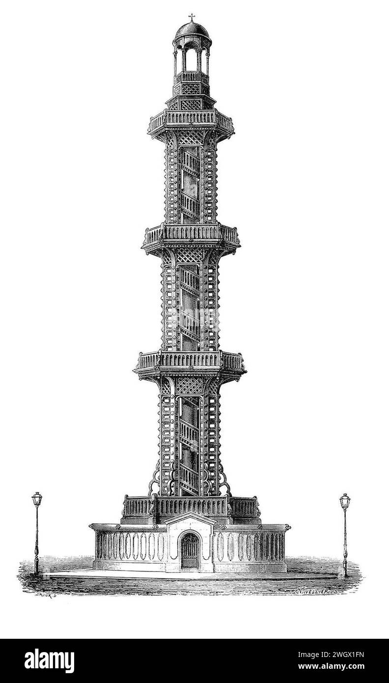 Puits artésien à Grenelle, Paris.1873-77. Banque D'Images