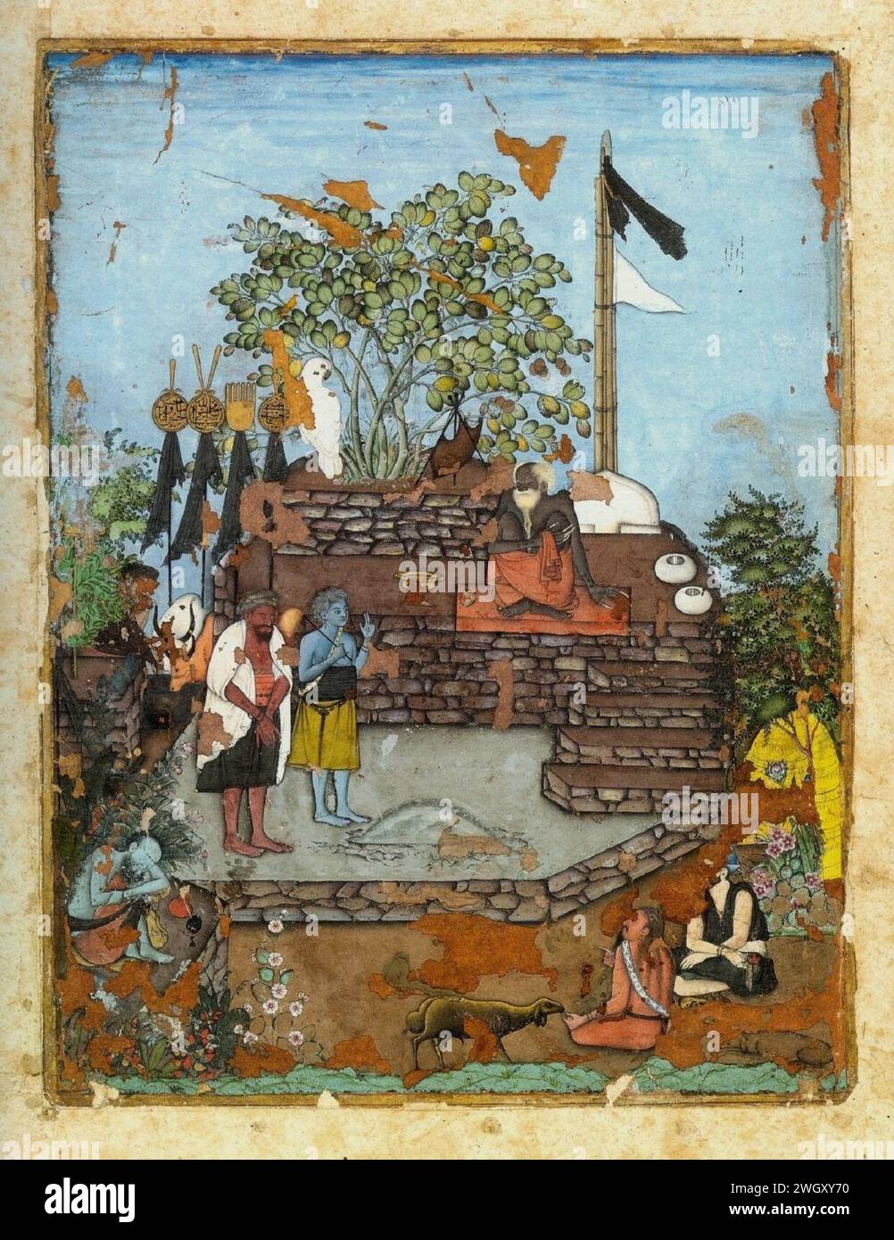 ATTR. Au peintre Bodleian. Derviche recevant un visiteur, Bijapur CA. 1610-20, Banque D'Images