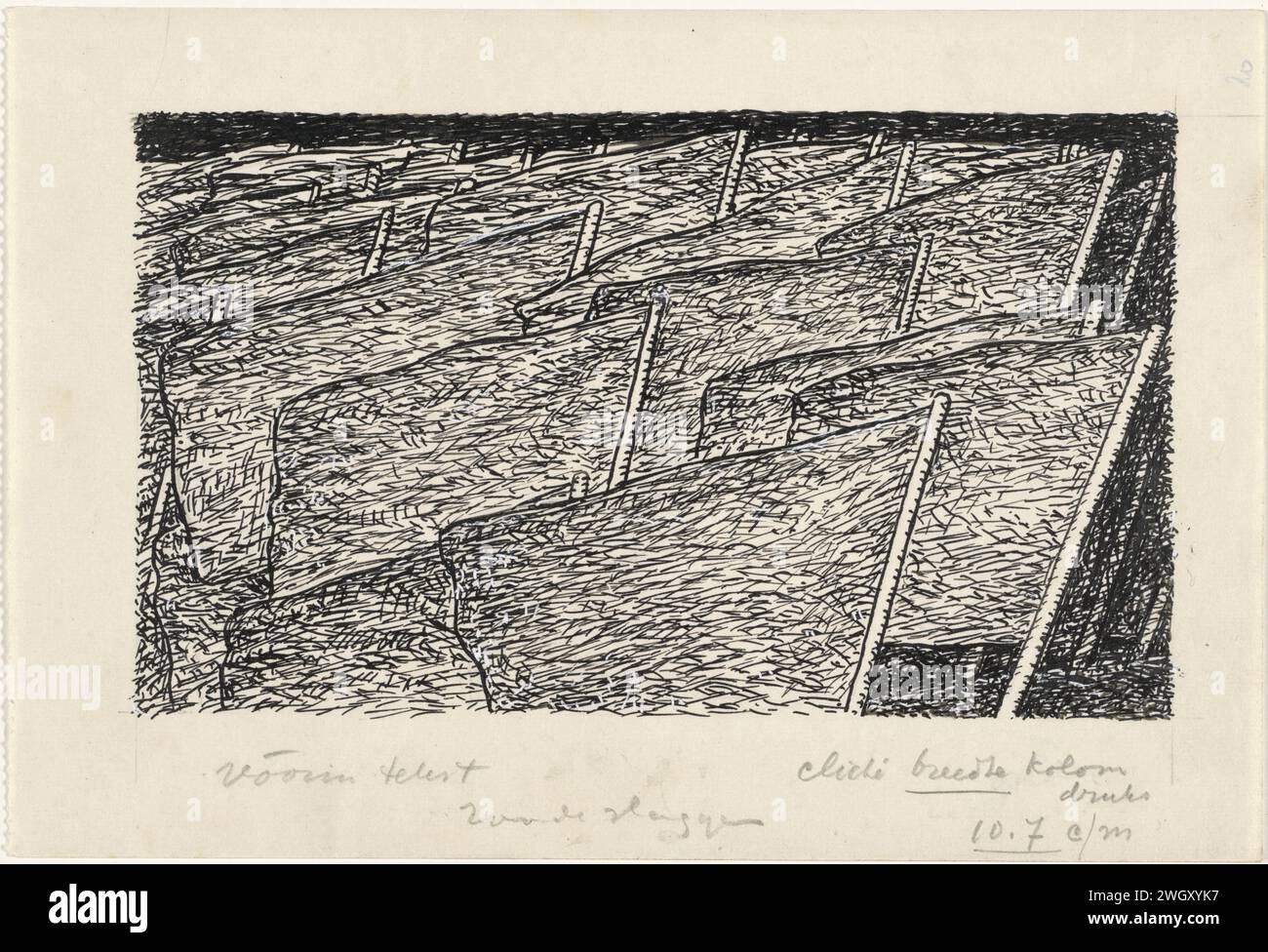 Drapeaux, Leo Gestel, 1934 - 1936 papier à dessin. peinture de pont. Inde encre (encre) stylo (COHEN, Van anarchist tot monarchiste) œuvres littéraires spécifiques (avec AUTEUR, titre). drapeau, couleurs (comme symbole de l'état, etc.). couleurs, pigments et peintures : rouge Banque D'Images