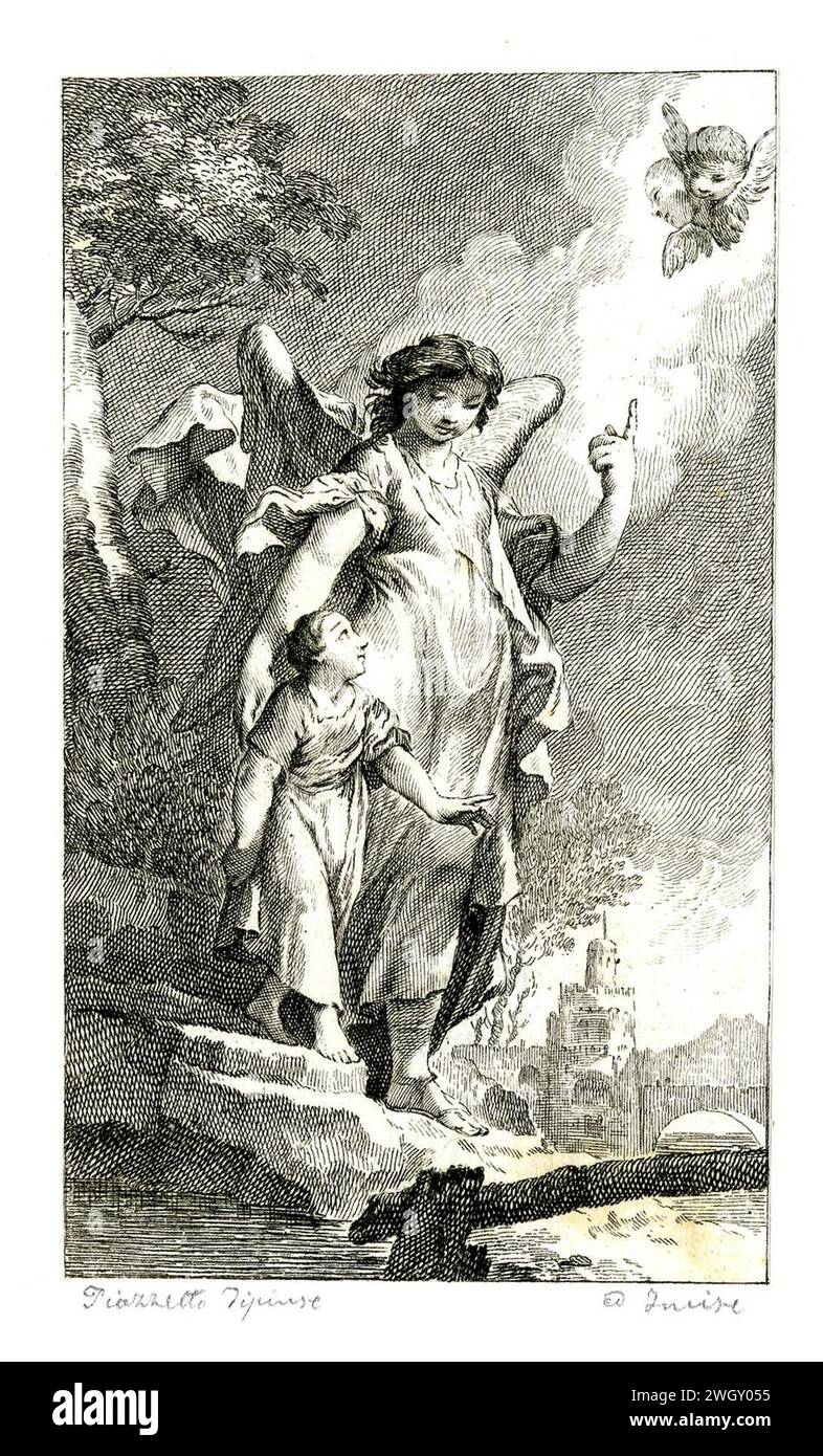 Attribué à Francesco Bartolozzi - Anange avec son jeune compagnon (Tobias et l'Ange Raphaël). 1756, 1943, 0709, 98. Banque D'Images