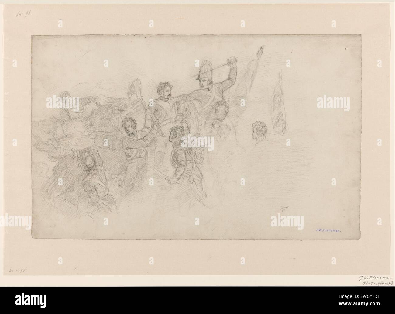 Détail de la peinture de Slag à Waterloo, Jan Willem Pieneman, 1789 - 1853 papier à dessin. bataille de craie (+ forces terrestres). événements et situations historiques Banque D'Images