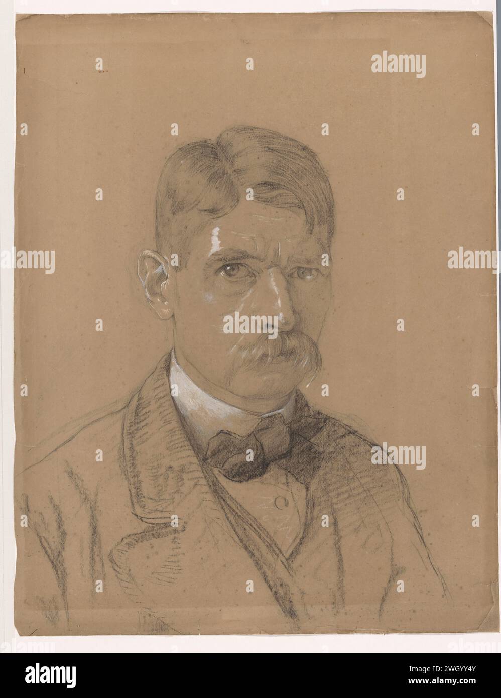 Autoportrait, Martinus van Regteren Altena, 1876 - 1908 papier à dessin. craie. pinceaux de terrasse personnages historiques. portrait, autoportrait de peintre Banque D'Images