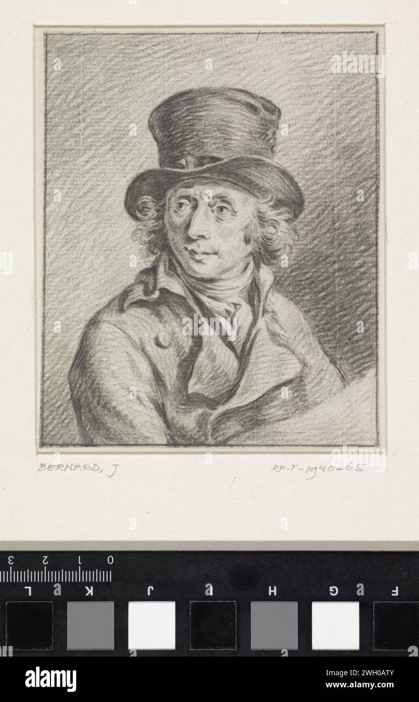 Portrait d'Adriaan de Lelie, Jean Bernard, 1775 - 1833 papier à dessin. portrait à la craie, autoportrait d'artiste. portrait, autoportrait de peintre. personnes historiques Banque D'Images