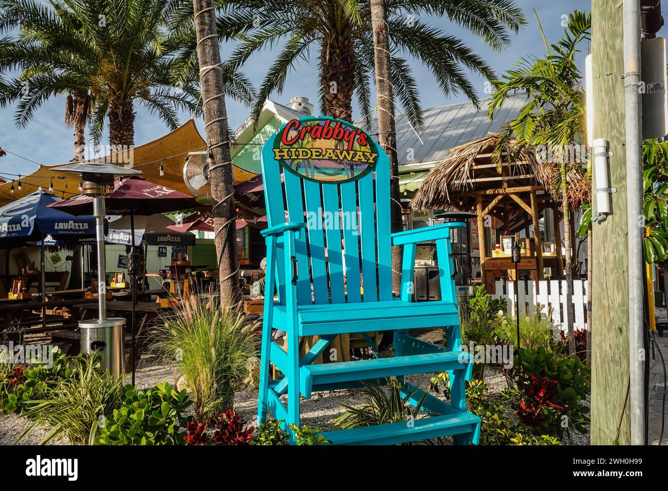 Crabby's Hideaway sur Papaya Street, Clearwater, Floride Banque D'Images