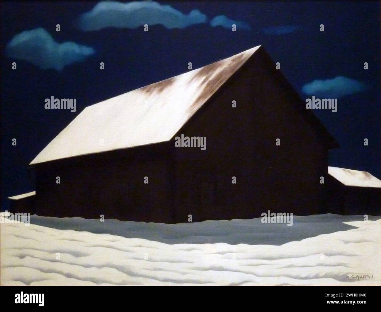 Janvier pleine lune par George Copeland Ault, 1941. Banque D'Images