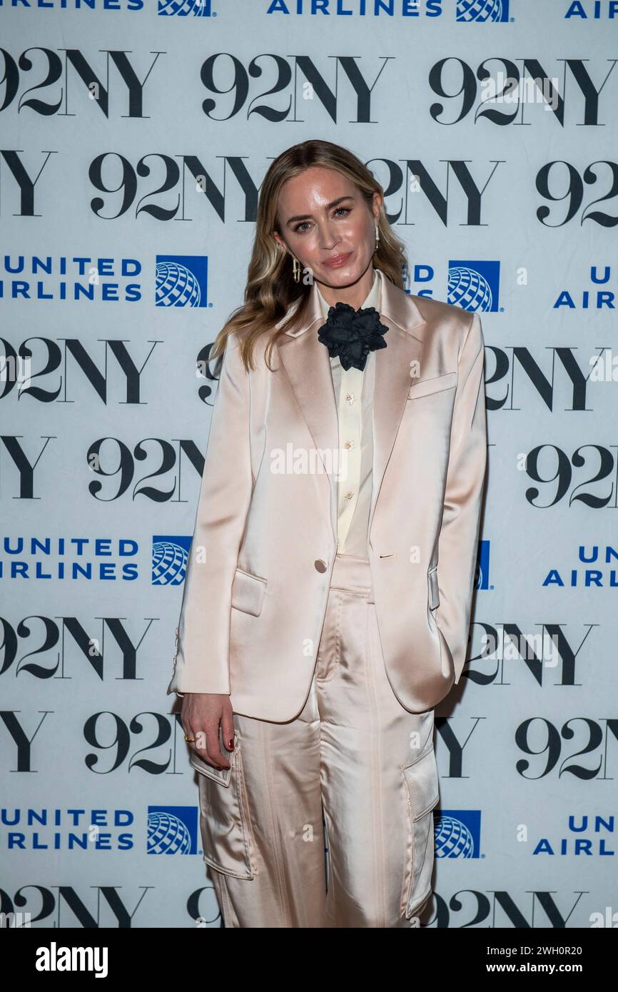 New York, États-Unis. 06th Feb, 2024. Emily Blunt assiste à une discussion sur le film "Oppenheimer" au 92nd Street y à New York. Crédit : SOPA images Limited/Alamy Live News Banque D'Images