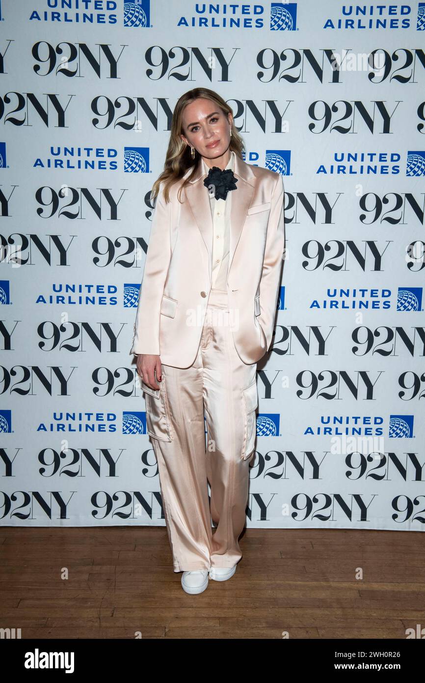 New York, États-Unis. 06th Feb, 2024. Emily Blunt assiste à une discussion sur le film "Oppenheimer" au 92nd Street y à New York. Crédit : SOPA images Limited/Alamy Live News Banque D'Images