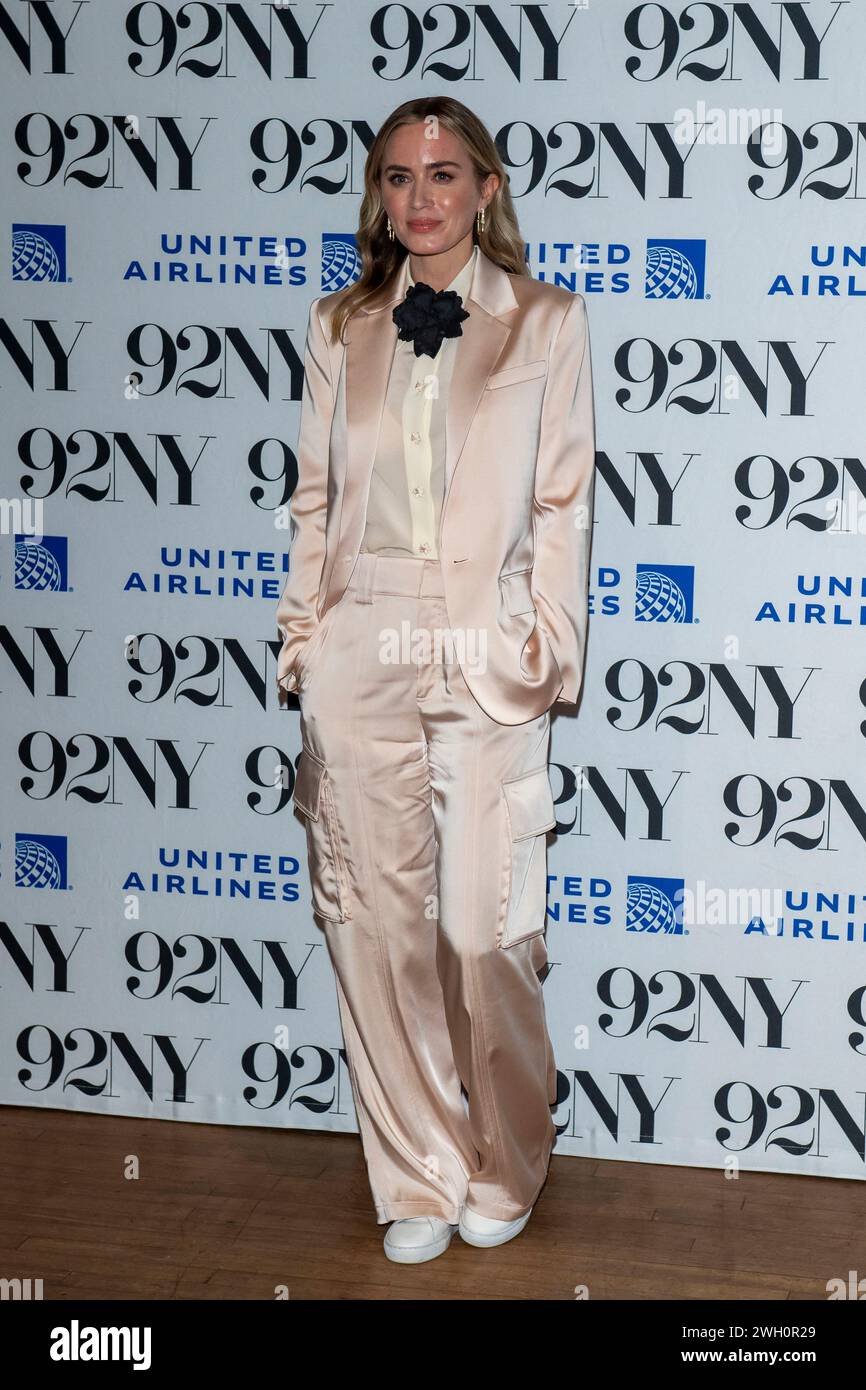 New York, États-Unis. 06th Feb, 2024. Emily Blunt assiste à une discussion sur le film "Oppenheimer" au 92nd Street y à New York. Crédit : SOPA images Limited/Alamy Live News Banque D'Images