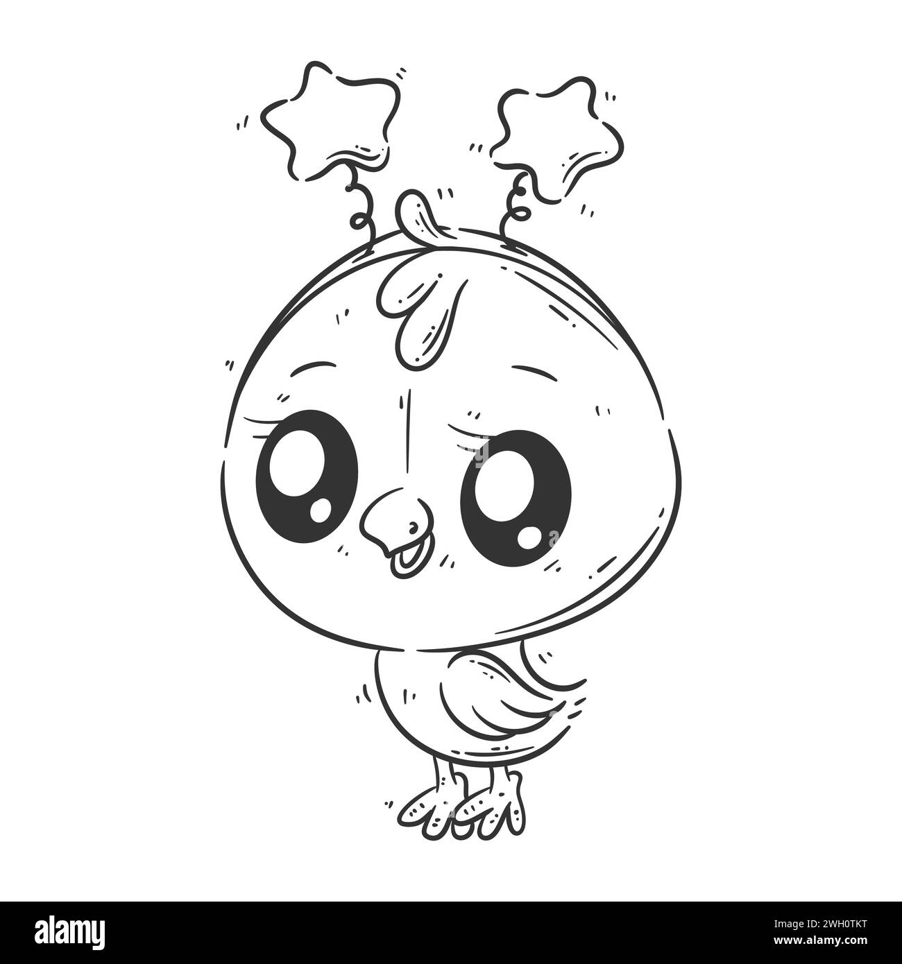 Oiseau mignon portant un bandeau pour la coloration Illustration de Vecteur Oiseau mignon portant un bandeau pour la coloration Illustration de Vecteur