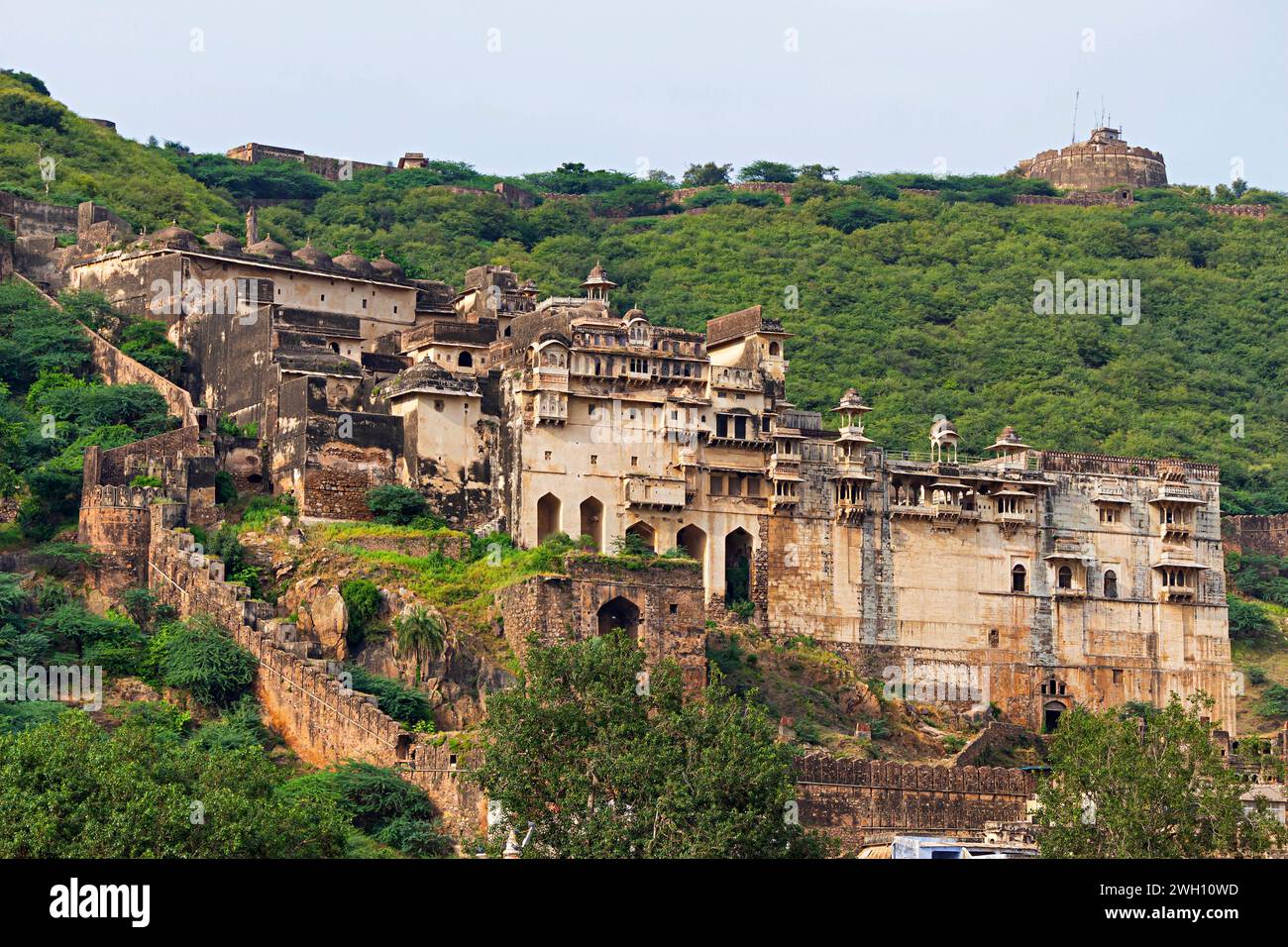 Vue du Palais Garh, Fort Taragarh, Bundi, Rajasthan Inde. Banque D'Images