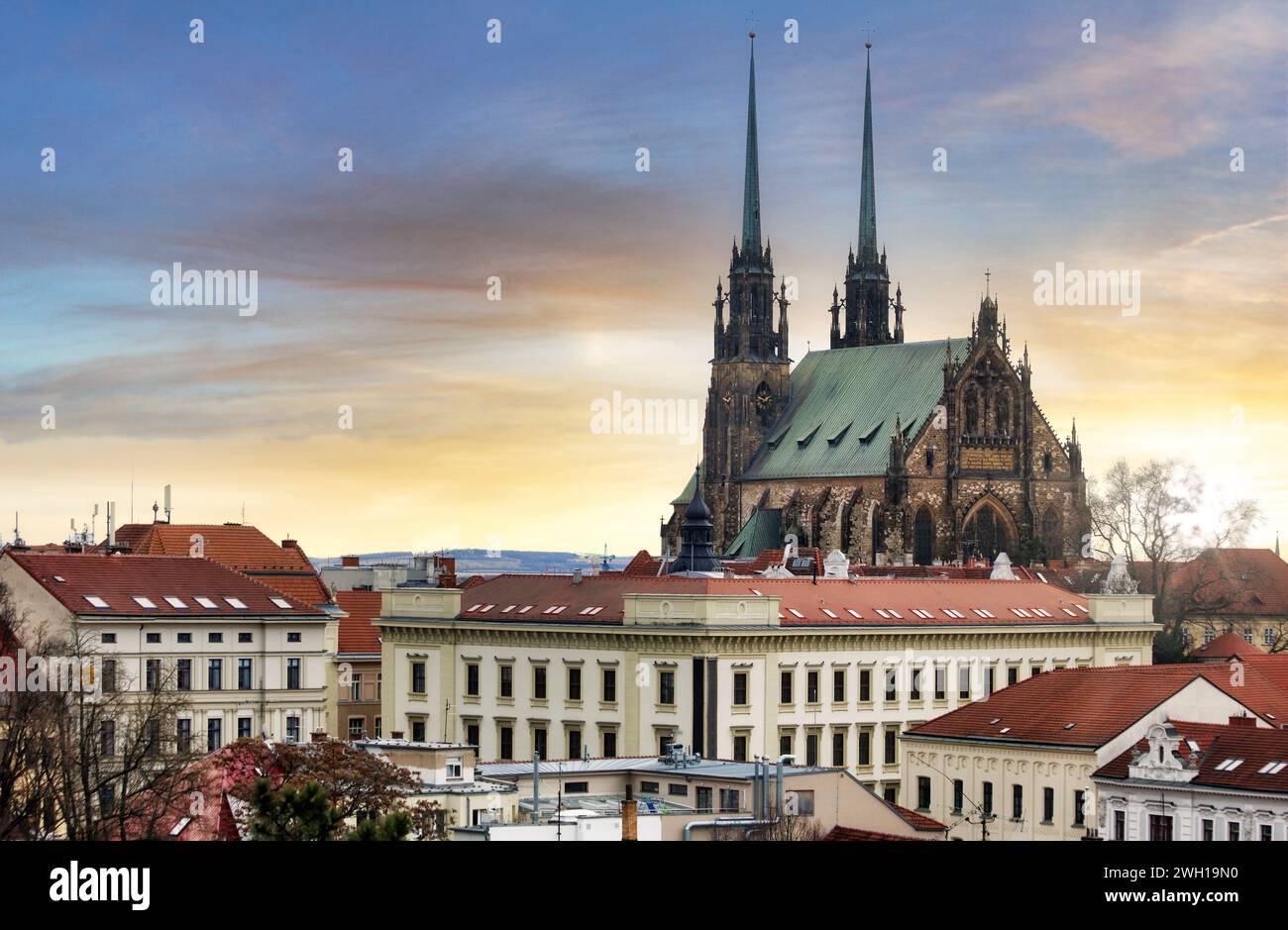 Petrov, cathédrale Saint Pierre et Paul. Ville de Brno - République tchèque - Europe. Banque D'Images