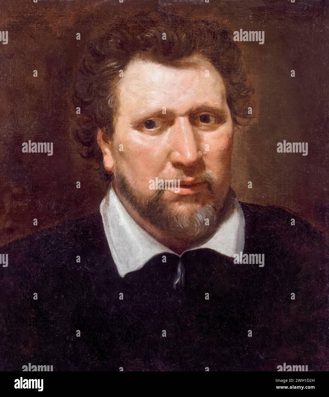 Ben Jonson, (Benjamin Jonson), (vers 1572-1637), dramaturge et poète anglais, portrait peint à l'huile sur toile par Abraham van Blyenberch, vers 1617 Banque D'Images