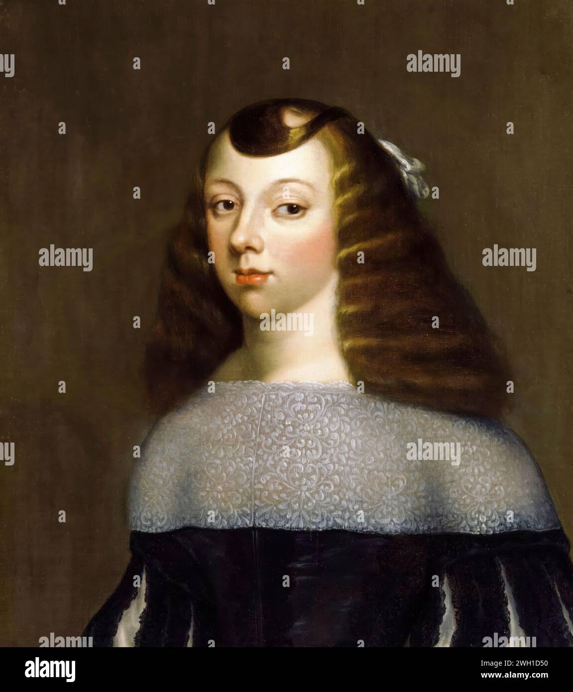 Catherine de Bragance (1638-1705), reine consort d'Angleterre, d'Écosse et d'Irlande (1662-1685), portrait peint à l'huile sur toile d'après Dirk Stoop, 1660-1661 Banque D'Images