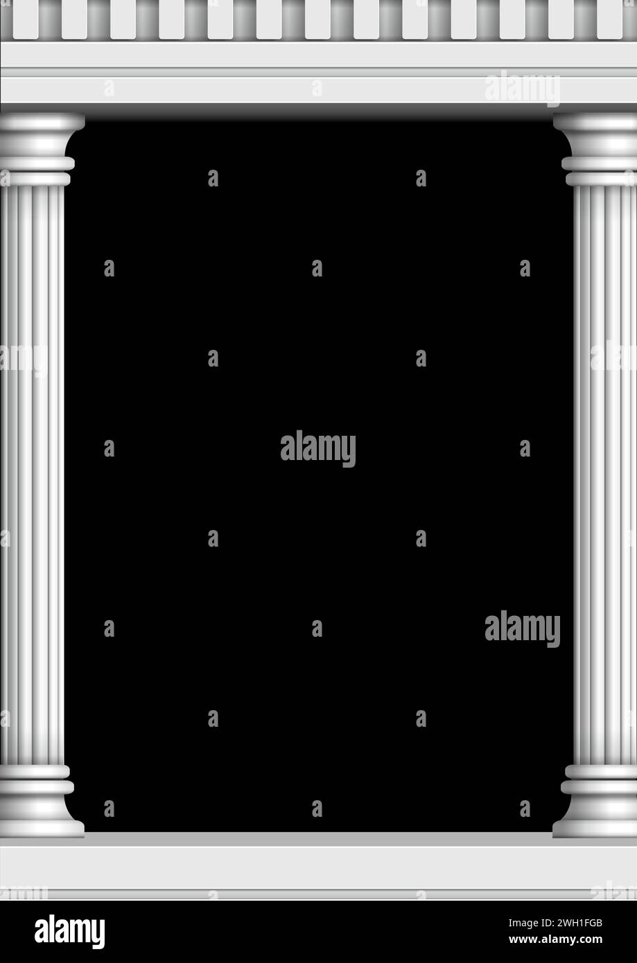 Illustration vectorielle classique de piliers en marbre pour la conception de bord vertical Illustration de Vecteur