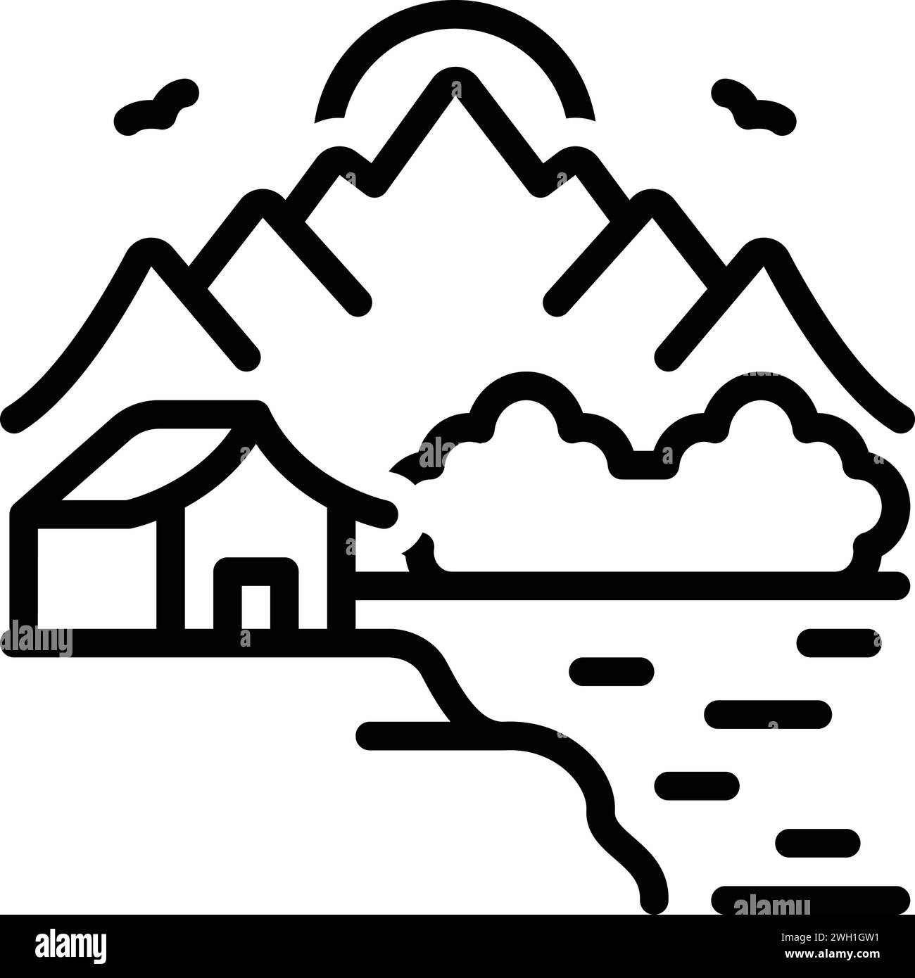 Icône pour Highland, alpin Illustration de Vecteur