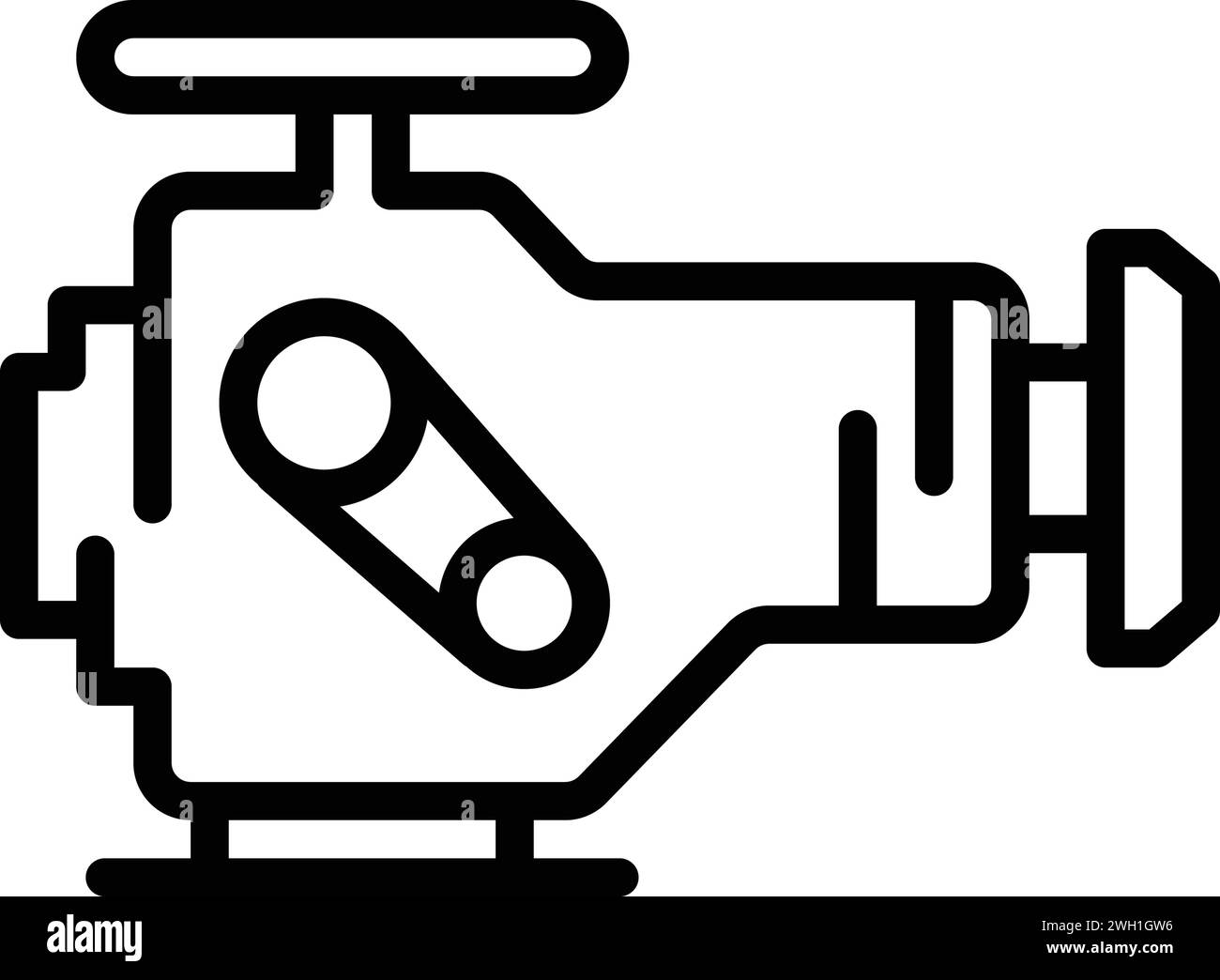Icône pour moteur, moteur Illustration de Vecteur