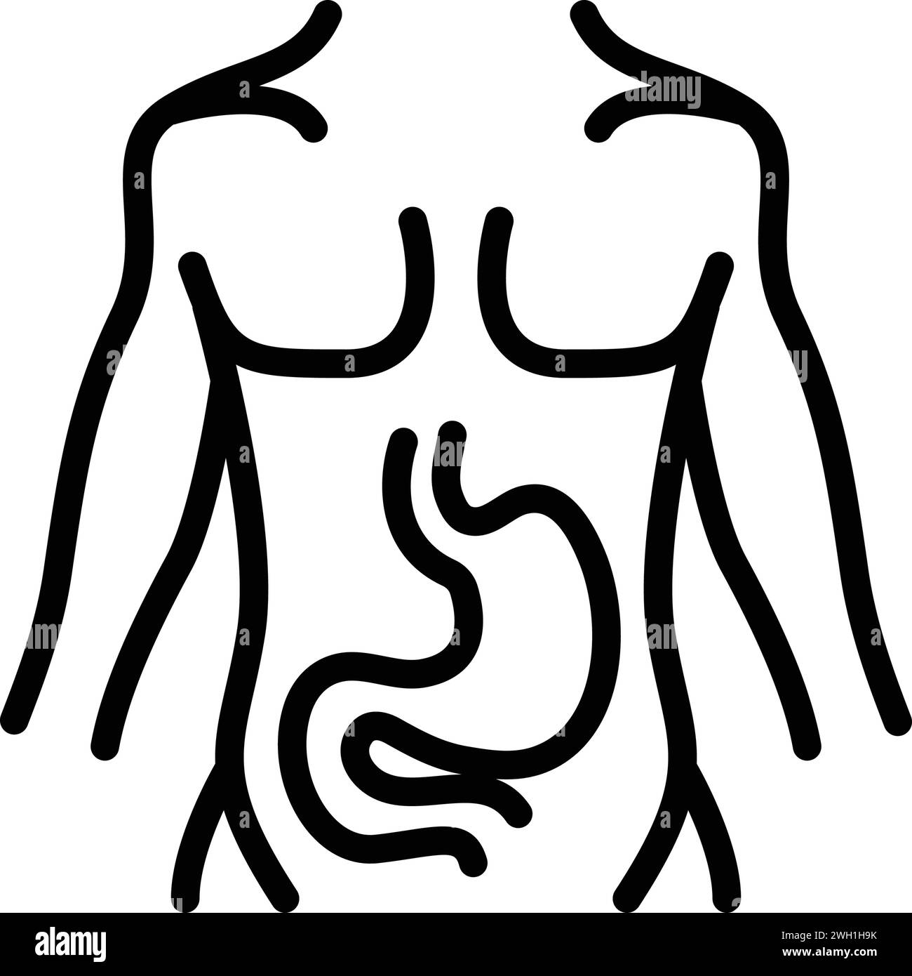 Icône pour estomac, ventre Illustration de Vecteur